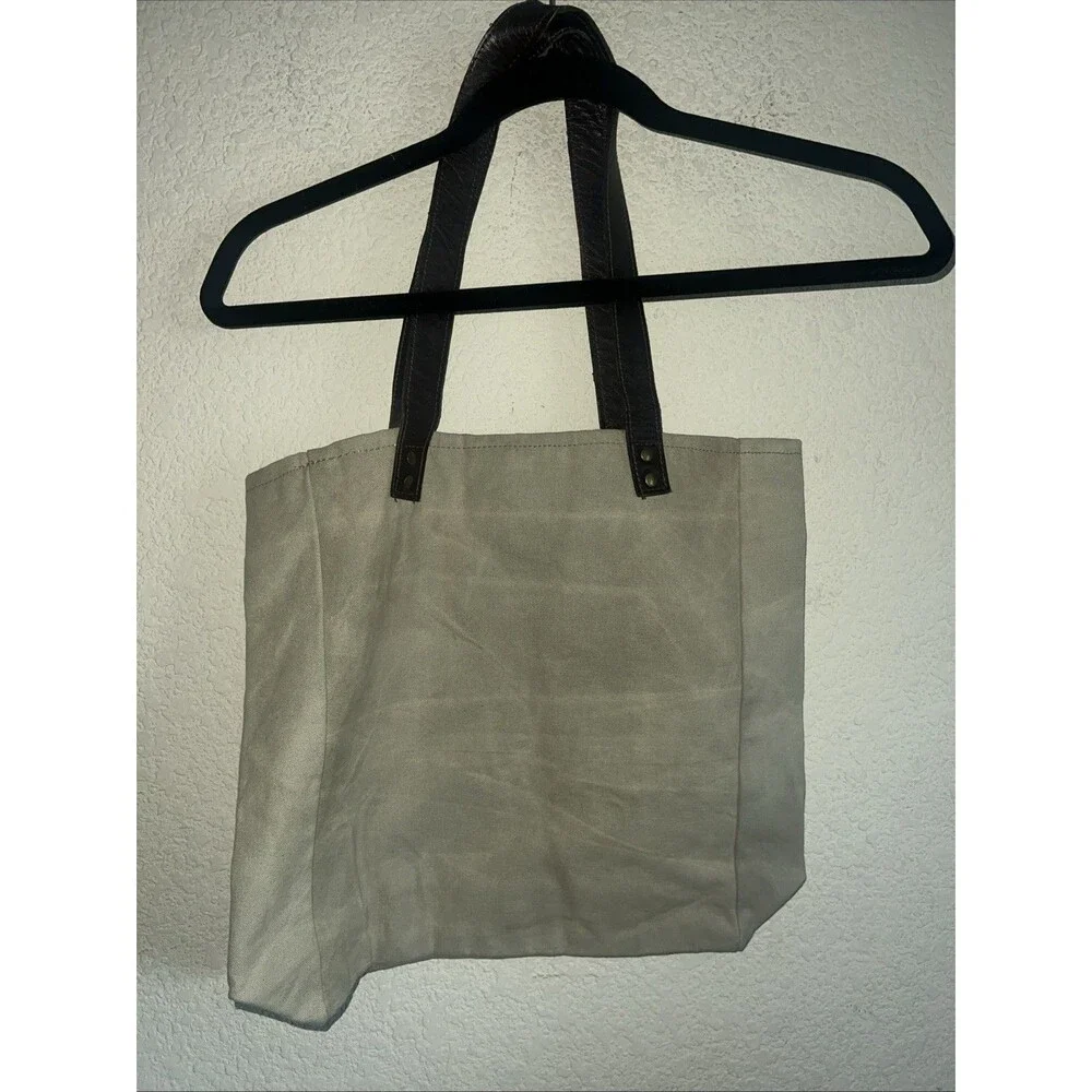 Mona B Distressed Shoulder Bag Tropical Leather Straps 16x13 Fun In Sun Beach